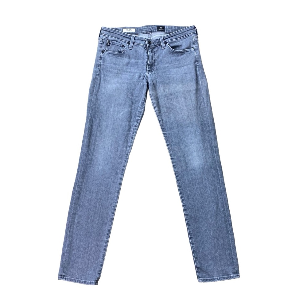 Woman’s AG Adriano Goldschmied “The Stilt Cigarette Leg” gray jeans size 29